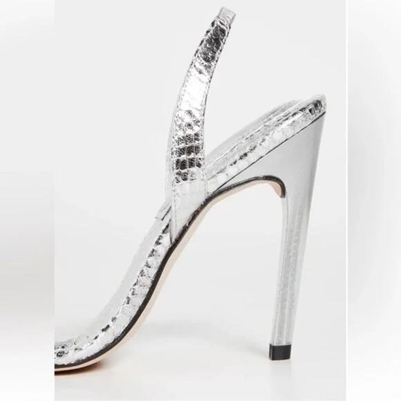 Good American Silver Snake Lucite Sandals US 10 NIB - Picture 3 of 6